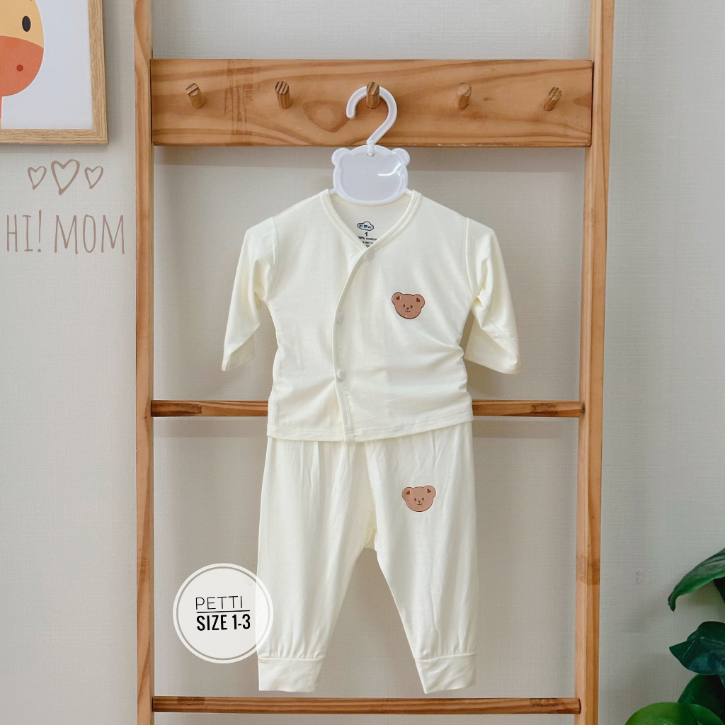 Bộ sơ sinh Petit sợi tre cao cấp 0-3m, 3-6m