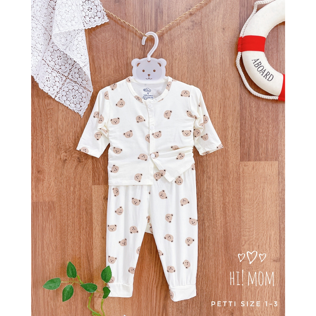 Bộ sơ sinh Petit sợi tre cao cấp 0-3m, 3-6m