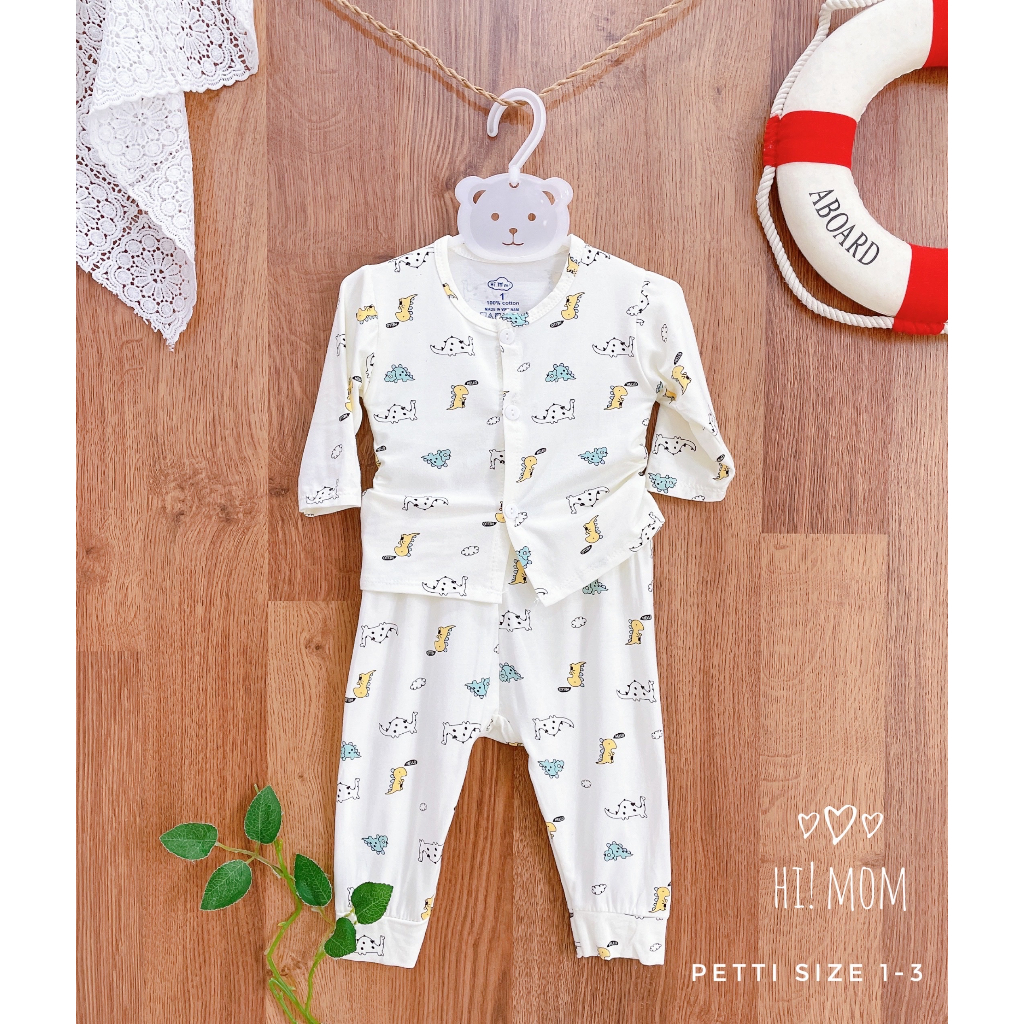 Bộ sơ sinh Petit sợi tre cao cấp 0-3m, 3-6m