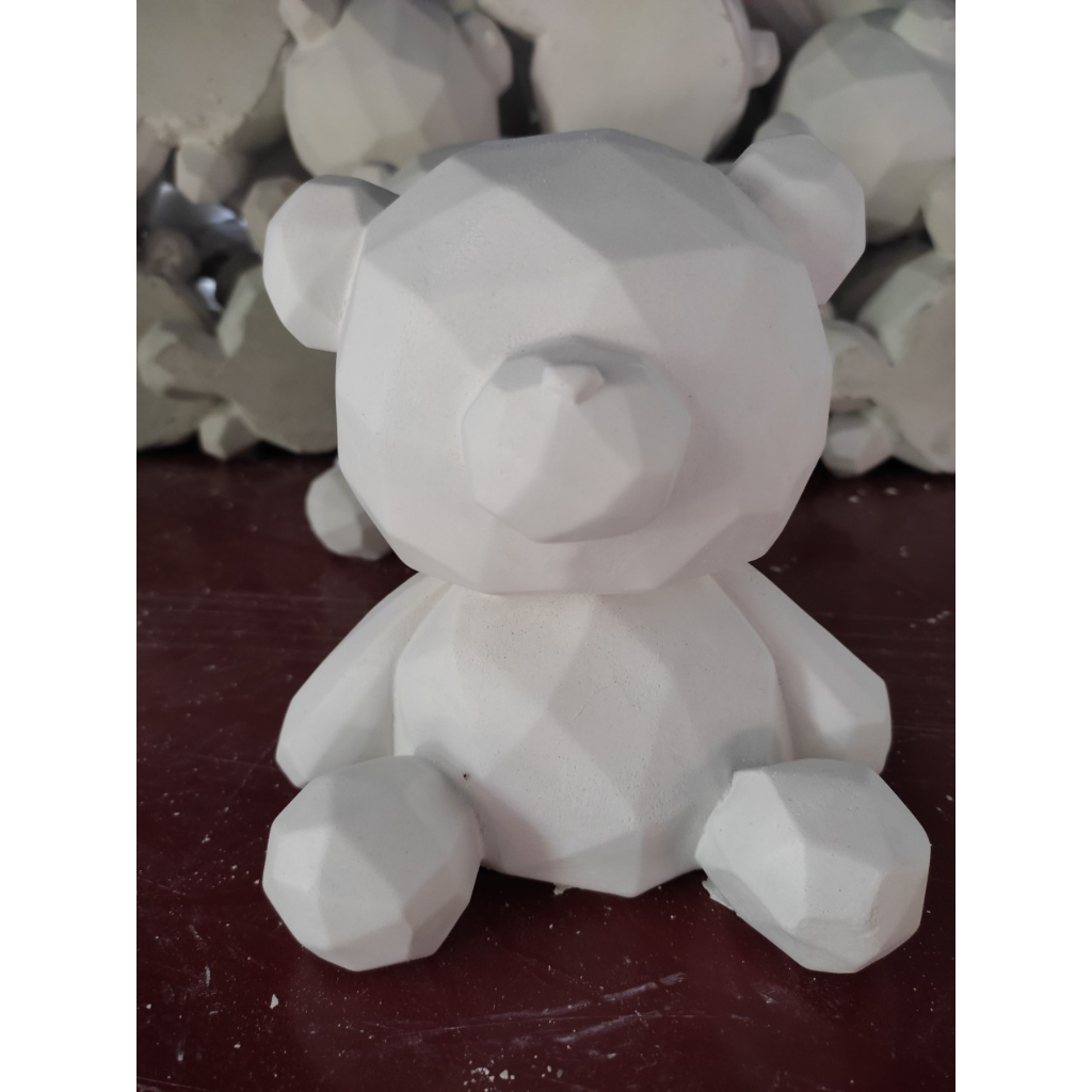 GẤU HÌNH KHỐI tượng thạch cao tô màu cho trẻ
