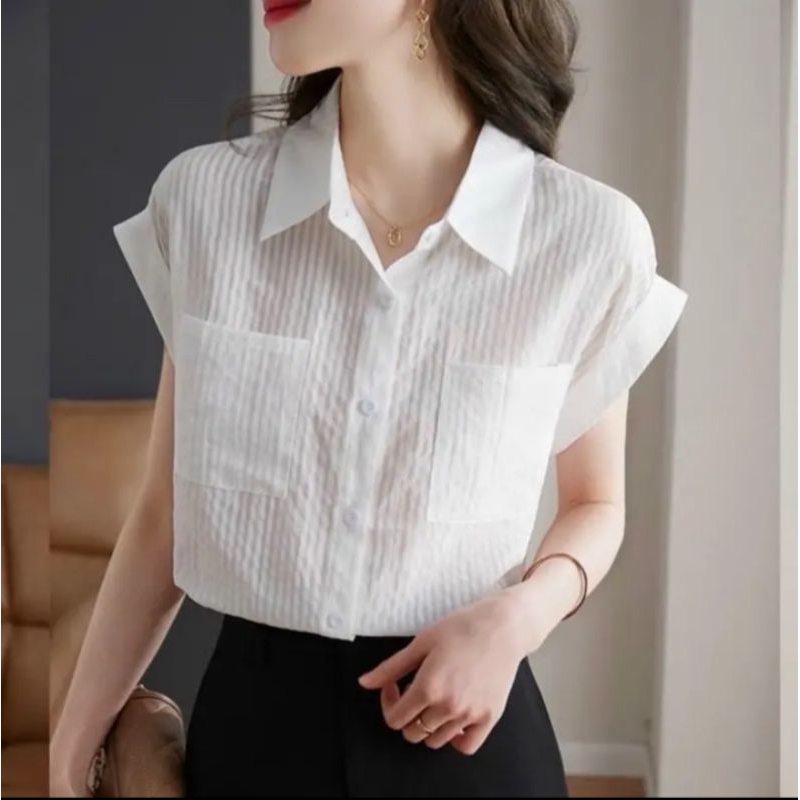 Áo sơ mi kẻ tay hến chất đũi nhăn cực nhẹ và mát, nhiều màu