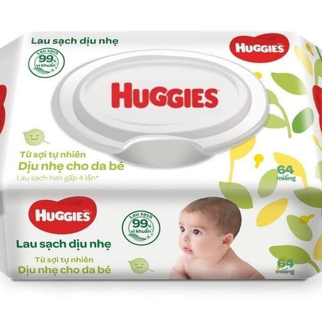 Khăn ướt Huggies 80 miếng dịu nhẹ, 72 miếng bơ hạt mỡ không mùi