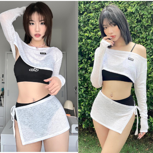Set bộ bikini 4 món siêu hot kèm áo khoác siêu xinh