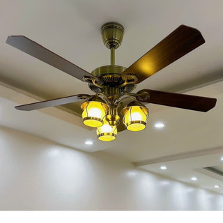 Quạt trần đèn 5 cánh thép cao cấp,Động Cơ 90W_Có điều khiển từ xa 3 Cấp Độ Gió Bảo hành 2 năm