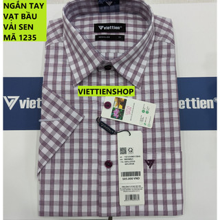 Áo sơ mi việt tiến ngắn tay vải sen ca rô