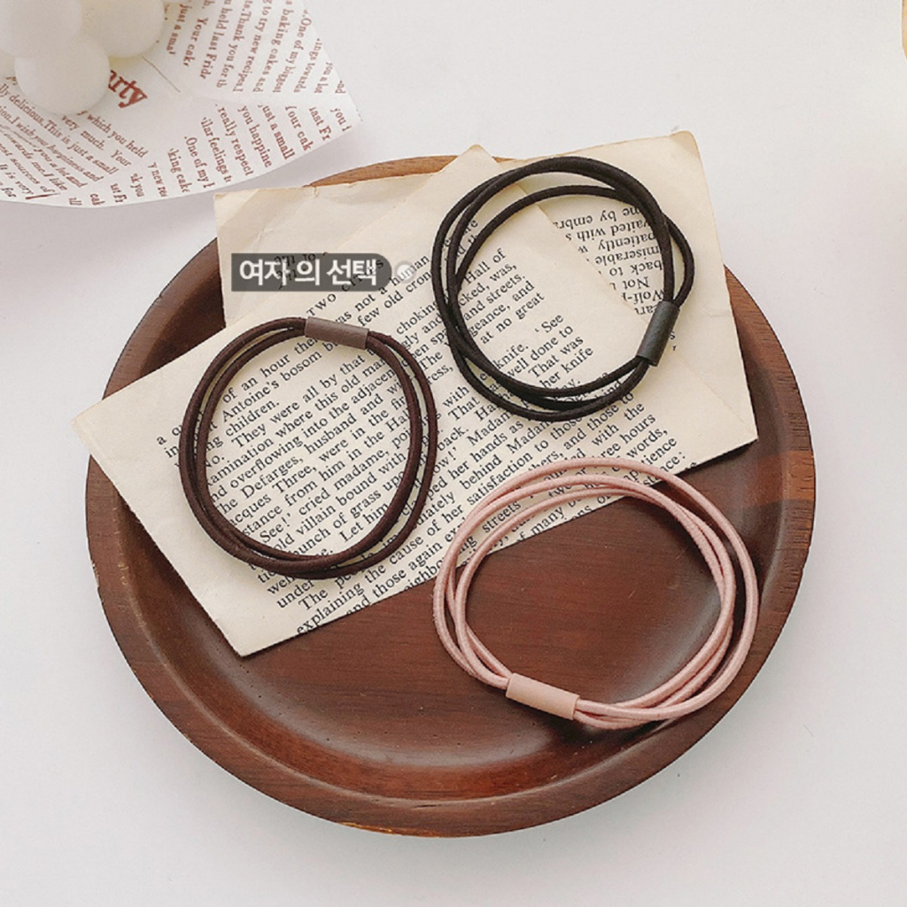 Combo 10 Dây Chun Buộc Tóc Dây 3 Sợi Siêu Chắc Siêu Co Giãn, Hàng Loại 1, Thun Tốt