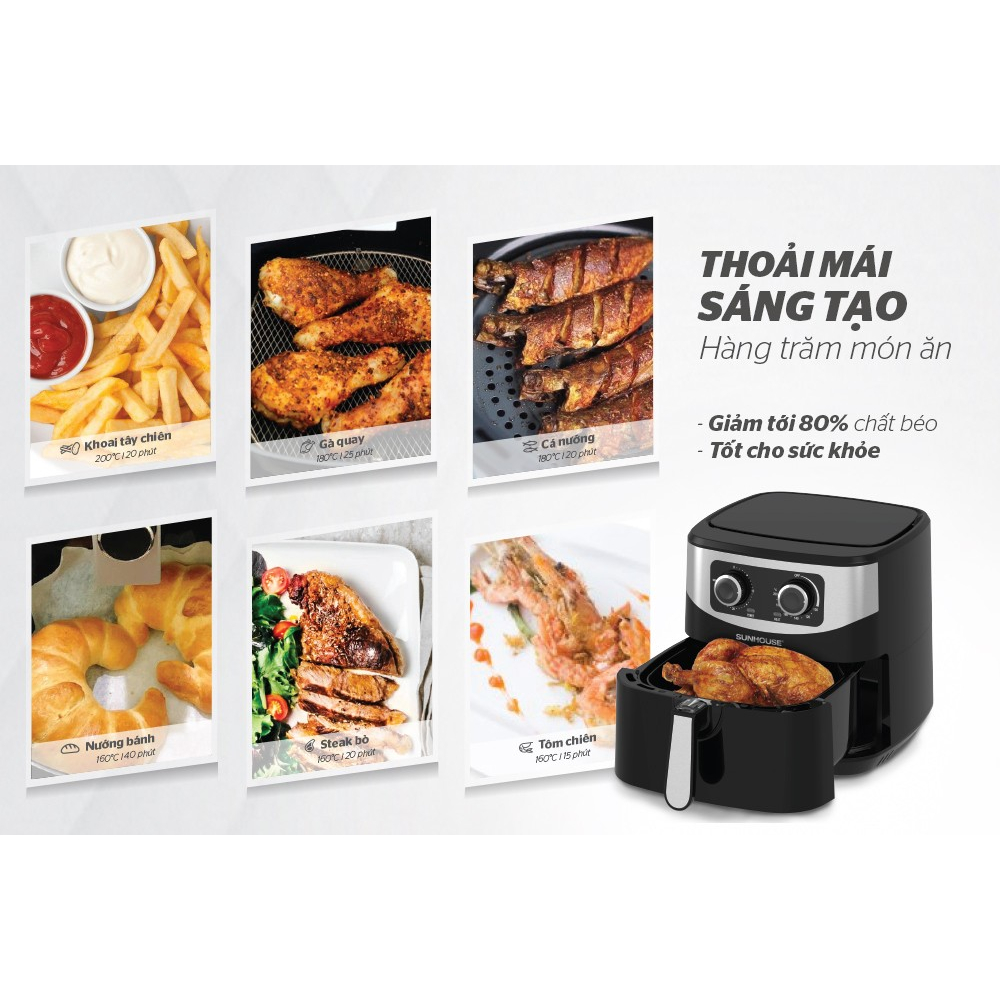 Nồi chiên không dầu 6L SUNHOUSE SHD4062