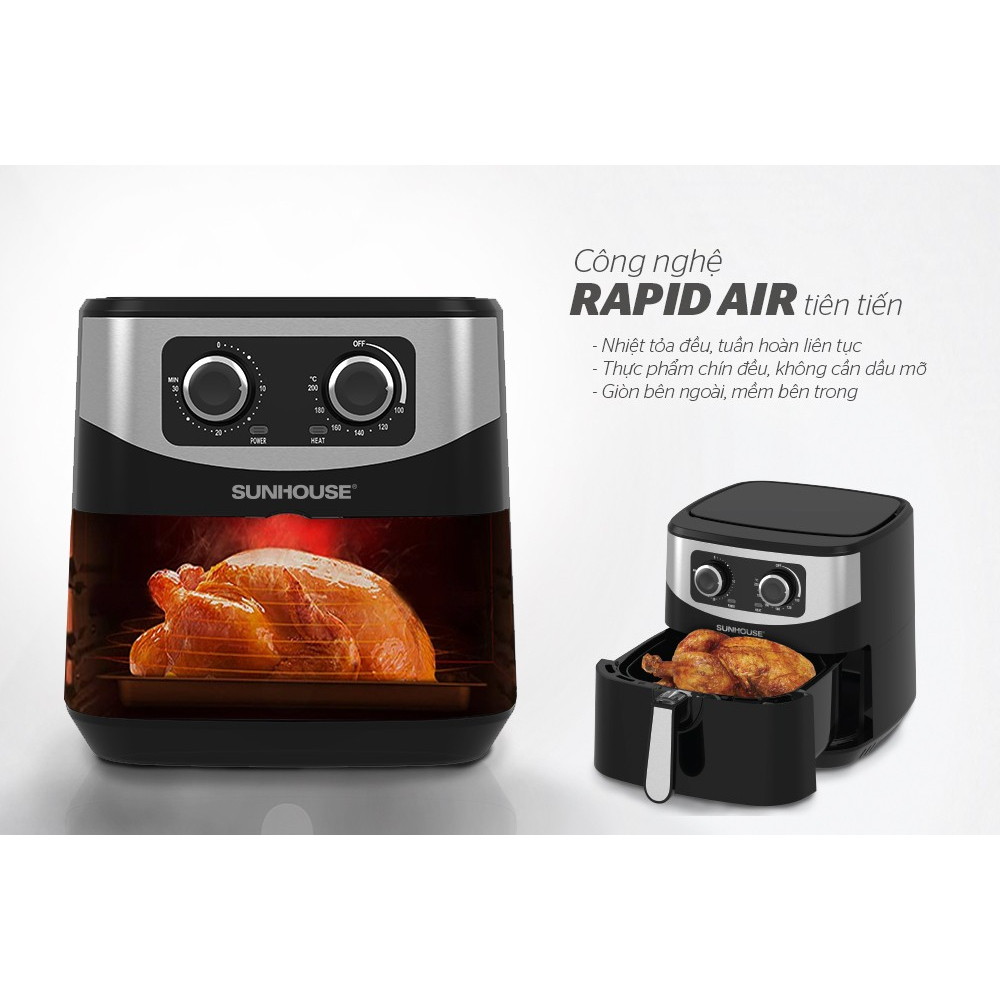 Nồi chiên không dầu 6L SUNHOUSE SHD4062