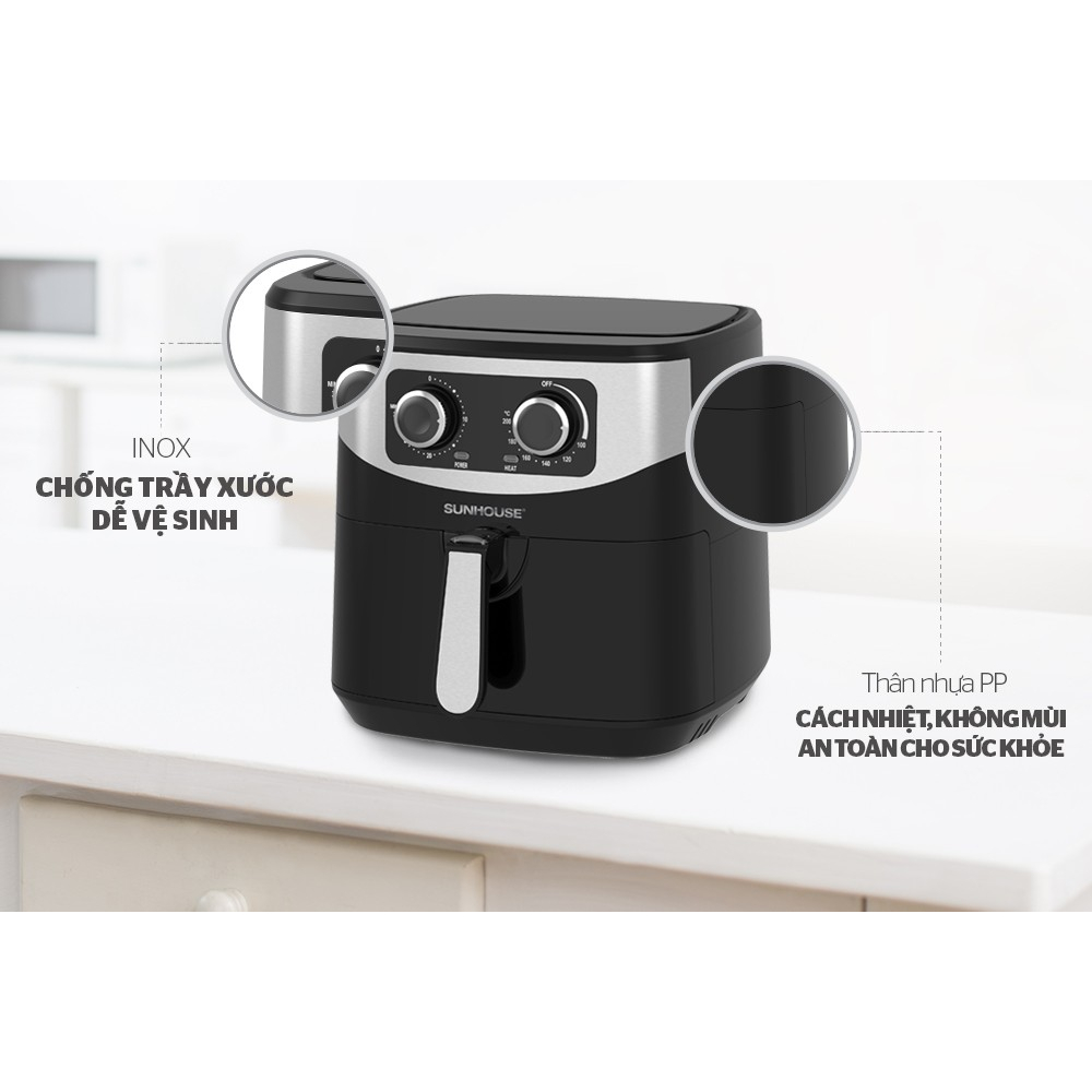Nồi chiên không dầu 6L SUNHOUSE SHD4062