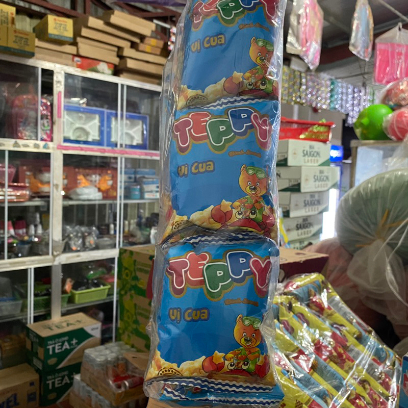 Bịch 20 gói Bim bim Tràng An Teddy bịch to 10 gói/ nhỏ 20 gói 2 vị cua/bò