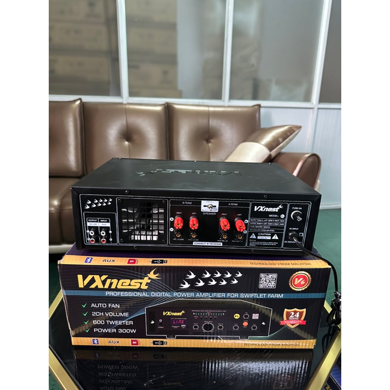 Ampli nhà yến  Vxnest V6 tải 600 loa  ru bảo hành 24 tháng , đổi mới trong 12 tháng đầu .