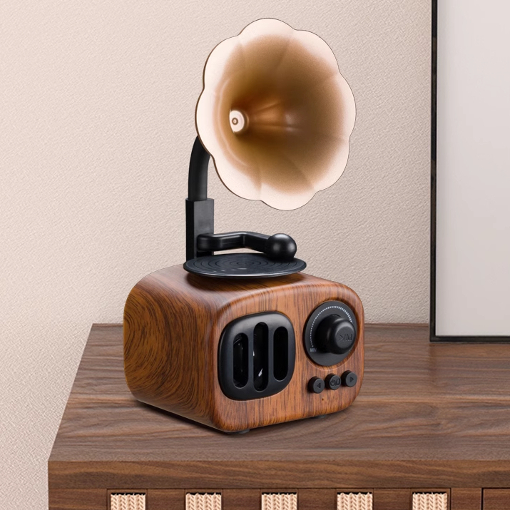 Loa bluetooth Retro đài phát thanh mini, pin dự phòng 1500mAh - Loa mô phỏng máy phát nhạc cổ điển