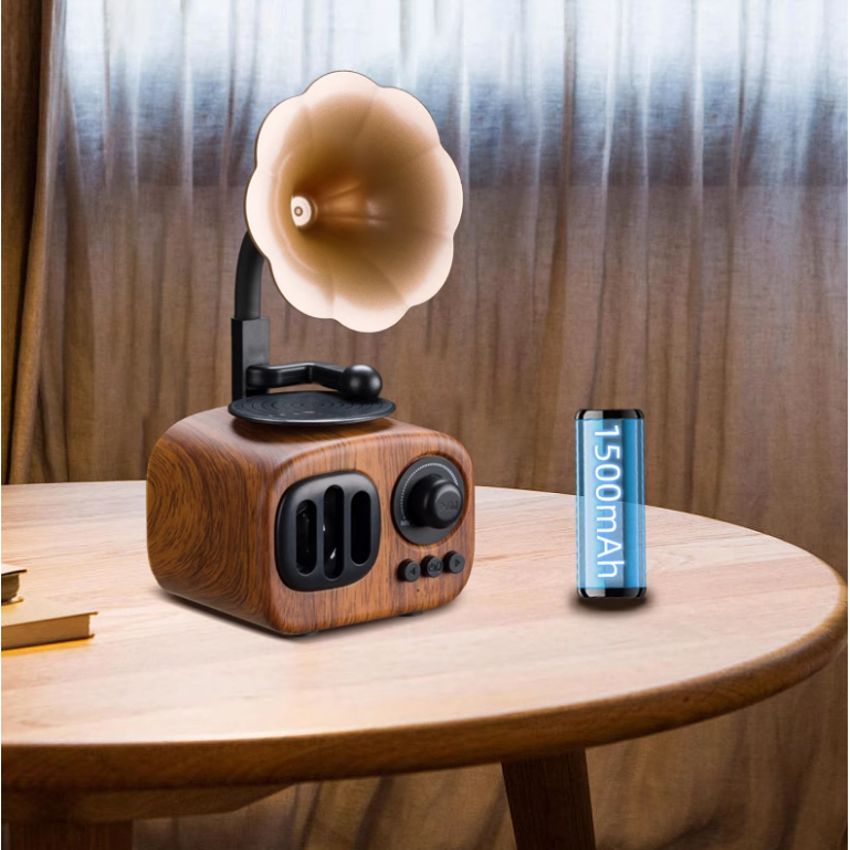 Loa bluetooth Retro đài phát thanh mini, pin dự phòng 1500mAh - Loa mô phỏng máy phát nhạc cổ điển