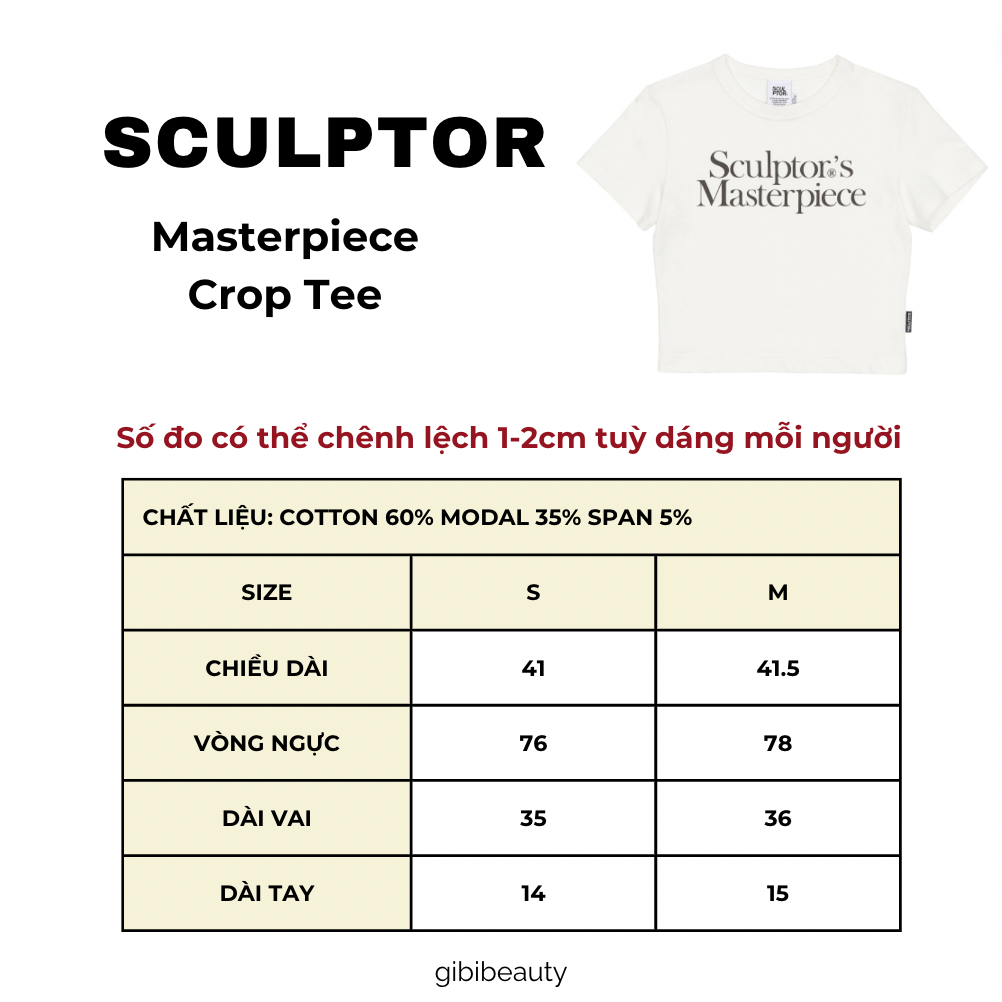 Áo Croptop SCULPTOR Masterpiece Crop Tee