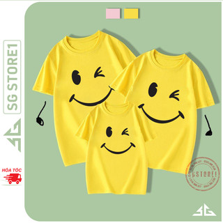 Áo thun gia đình hội nhóm team độc lạ mẫu mặc cười thun cotton dày dặn đủ size cho bé trai gái GD314