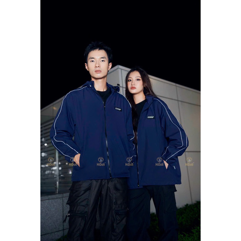 Áo khoác gió nam nữ 2 lớp lót gió có mũ tháo rời chất đẹp