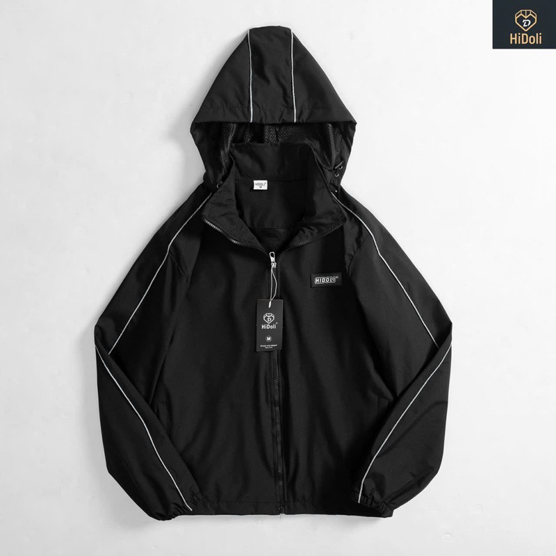 Áo khoác gió nam nữ 2 lớp lót gió có mũ tháo rời chất đẹp