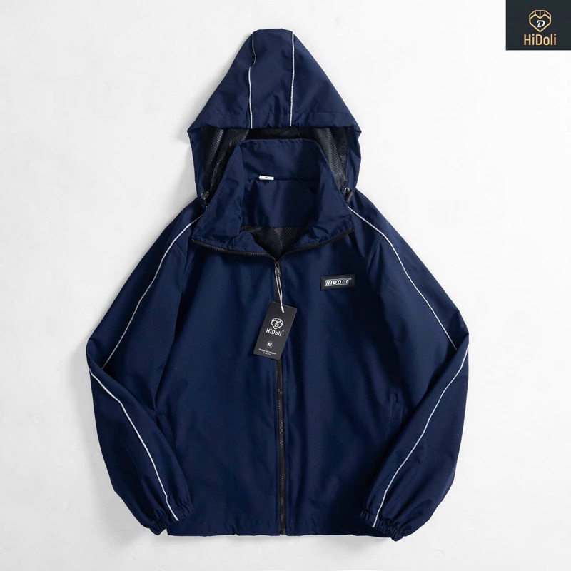 Áo khoác gió nam nữ 2 lớp lót gió có mũ tháo rời chất đẹp