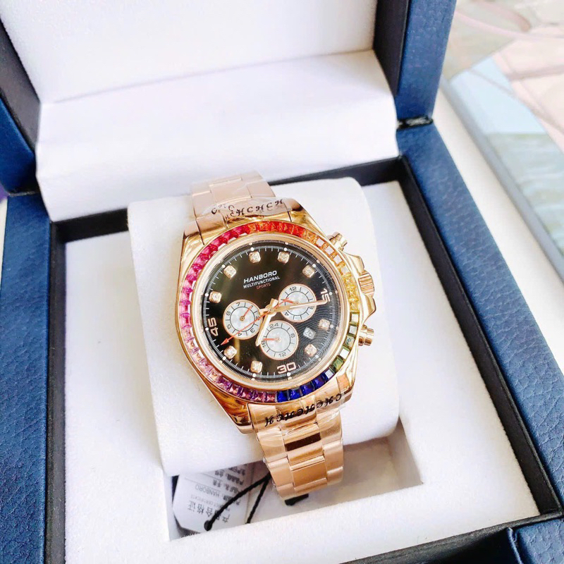 Đồng Hồ Nam Automatic hanboro Rainbow hbr8032, Dây Thép , Size 43mm