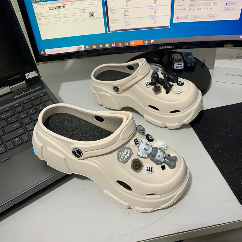 Dép bánh mì,Dép Sục đế cao Dép CROSS FASHION Đế độn tăng chiều cao siêu nhẹ