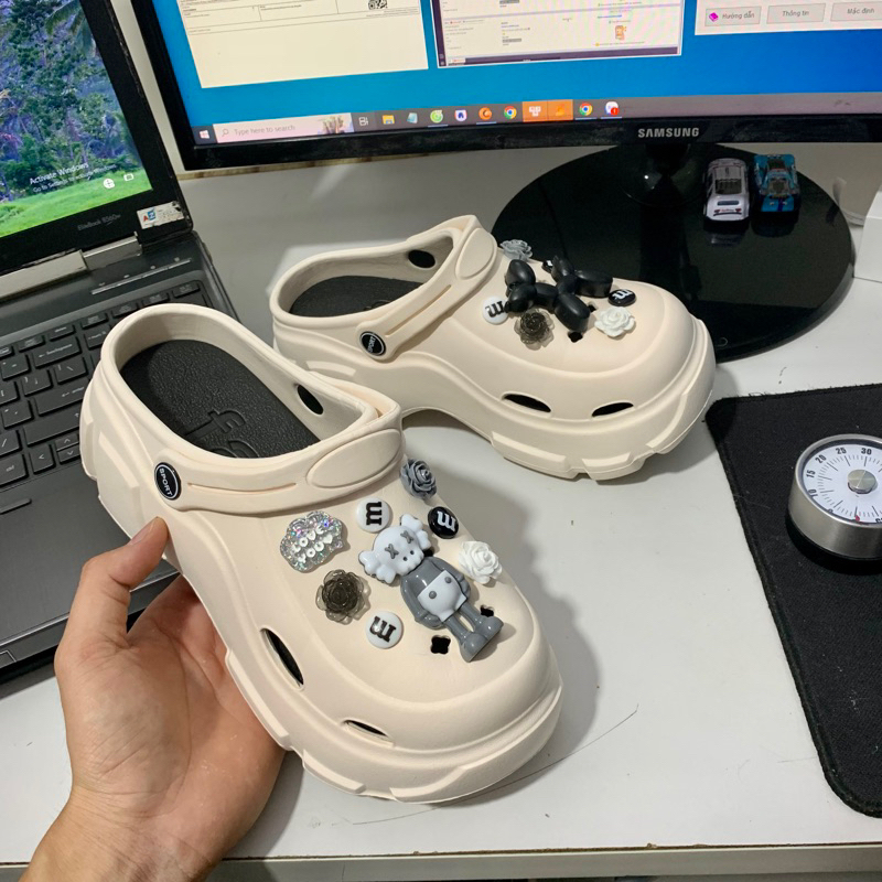 Dép bánh mì,Dép Sục đế cao Dép CROSS FASHION Đế độn tăng chiều cao siêu nhẹ