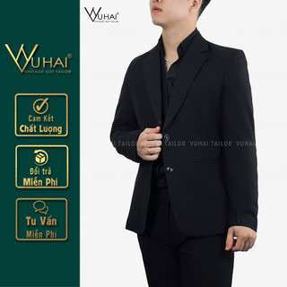 Bộ vest Hàn Quốc, áo Blazer nam mẫu 2 cúc, hai màu Đen/Xám trẻ trung lịch lãm mã M029