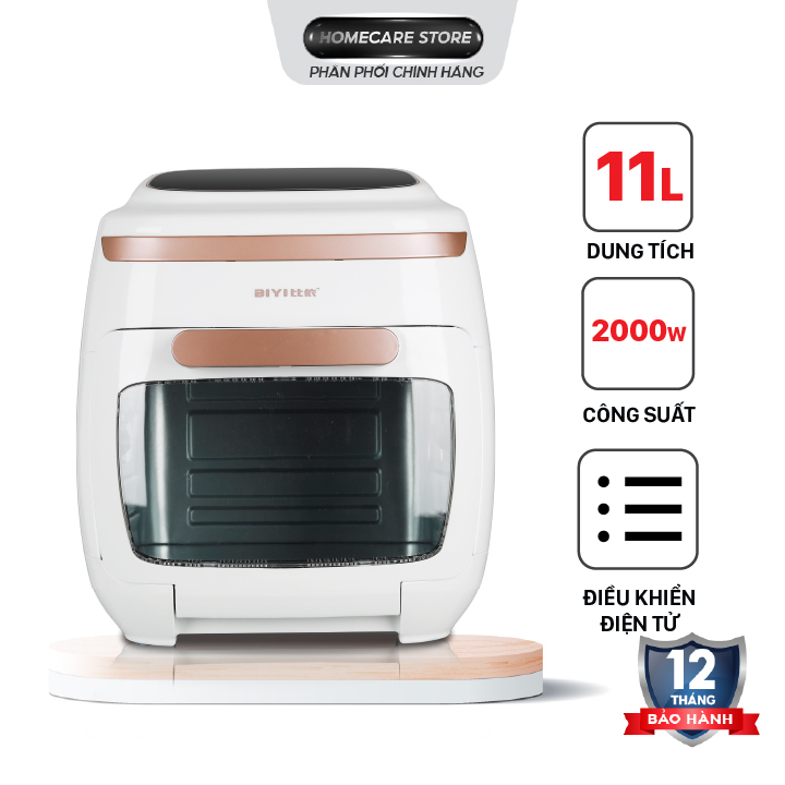 Lò nướng chân không 11 Lít BIYI AF602A - Chức năng Lò vi ba, nướng, sấy khô, rã đông, màn hình cảm ứng - BH 12 THÁNG