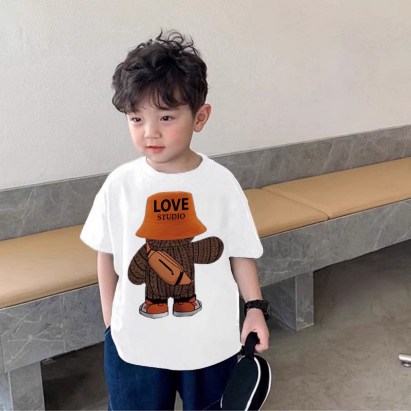 Áo thun đồng phục gia đình 3/4/5 người gấu mũ hottrend. Family store