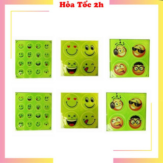 Tem dán phản quang mặt cười, sticker mặt cười dán đồ, keo dính chắc, phản quang tốt