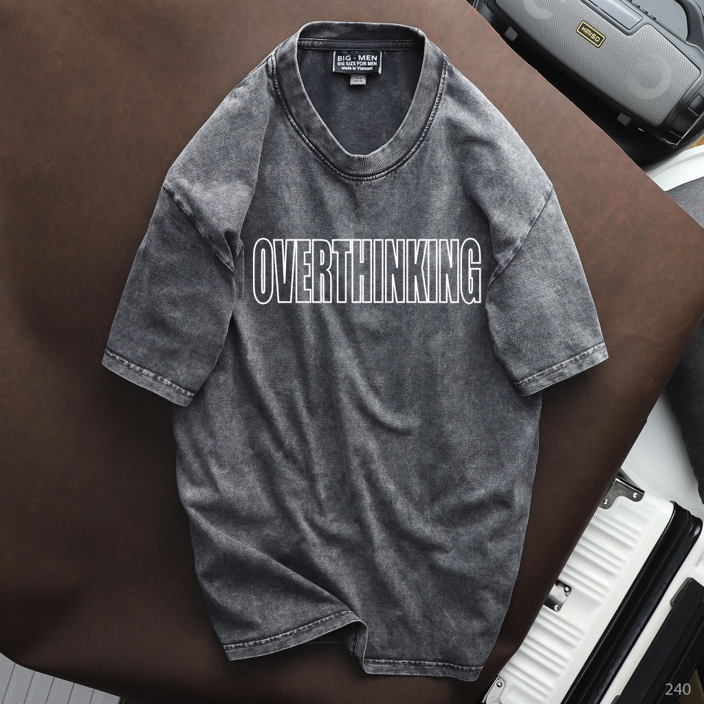 Áo thun cotton wash bigsize nam thời trang cỡ đại in hình 2 mặt đẹp < 140kg over