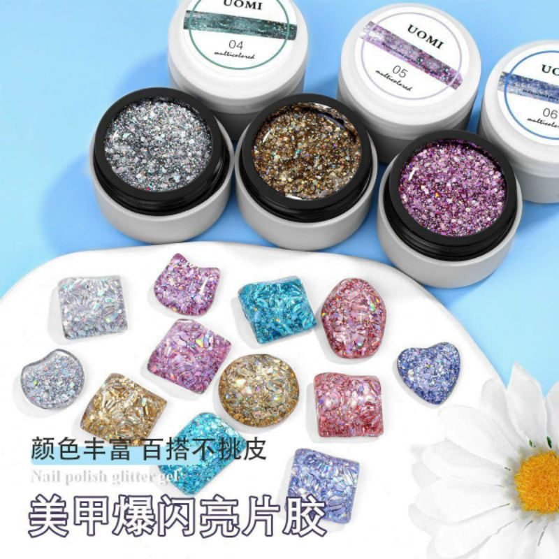 Gel nhũ kim tuyết hạt to , hạt nhỏ siêu sáng
