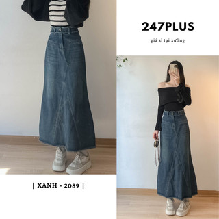 Chân váy jeans đuôi cá dáng dài 2089 - 247plus