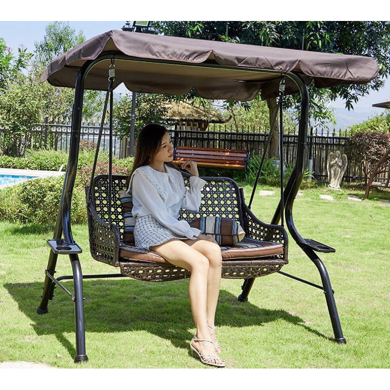 Xích đu 2 chỗ màu nâu