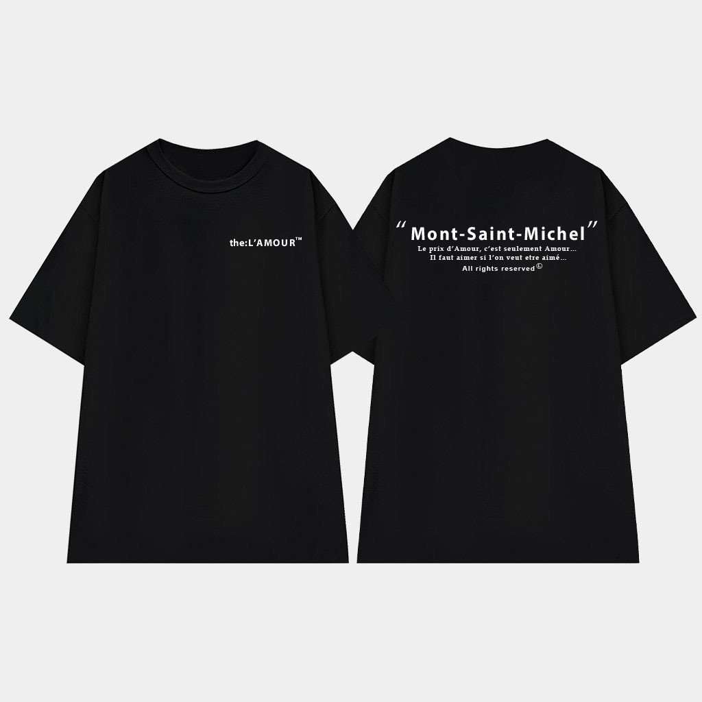 Áo phông local Brand Nam Nữ L66 MONT SAIT MICHEL sang chảnh mặc đôi với người yêu