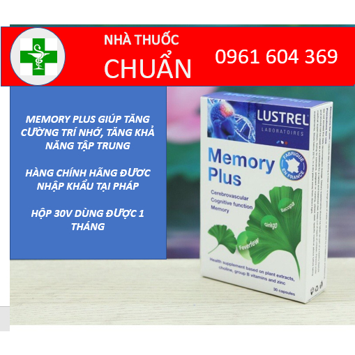 Bổ não Memory Plus - Tăng cường trí nhớ & tập trung - Nhập khẩu từ Pháp