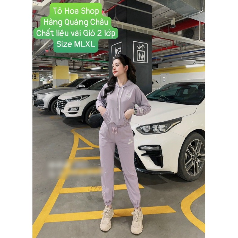 Bộ đồ nữ.sét thể thao thu đông cổ có mũ đồ ngủ mặc nhà tay dài chất vải gió 2 lớp hàng quảng châu.Size MLXL,tohoa_shop