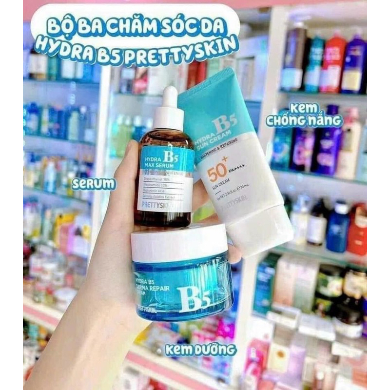 Combo 3sp serum + kem dưỡng + Kcn B5 Prettyskin