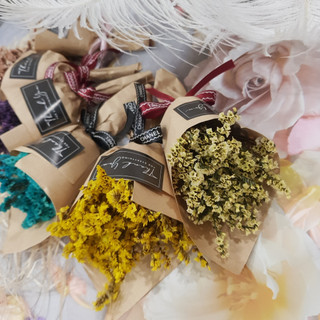 Bó hoa khô mini quà tặng, decor chụp ảnh vintage