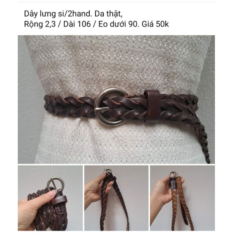 Dây lưng si/2hand da thật
