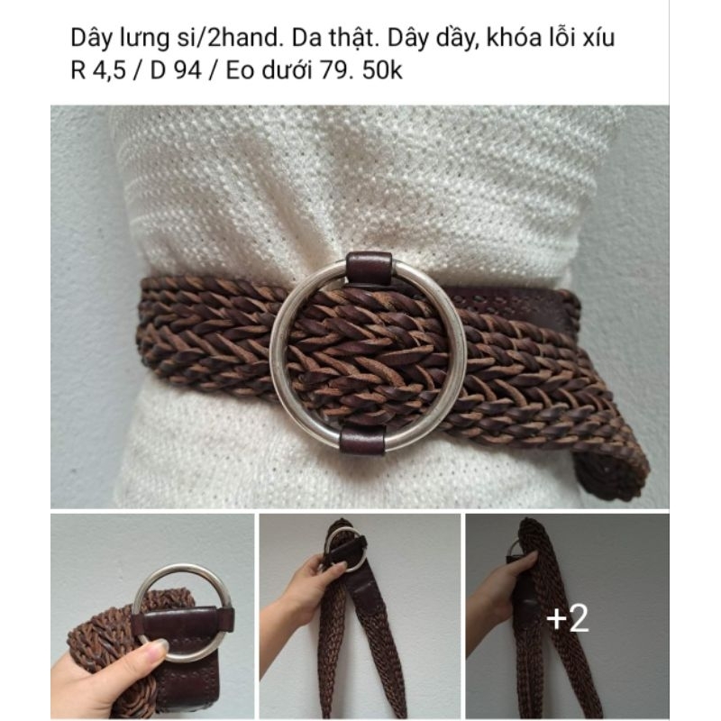 Dây lưng si/2hand da thật