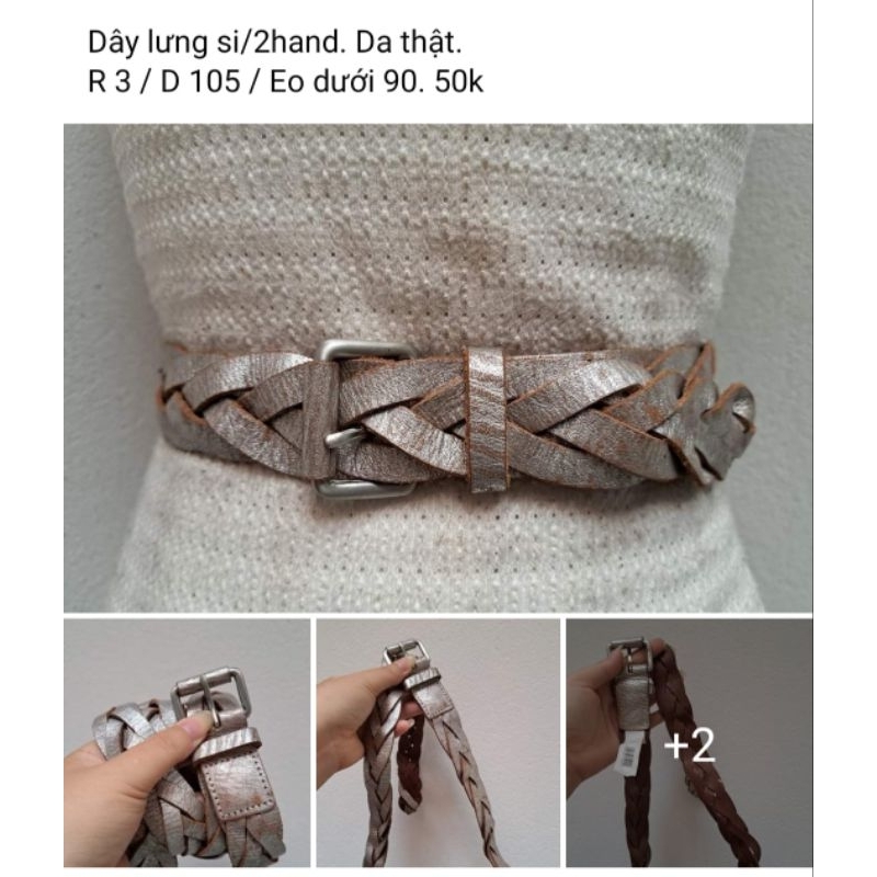 Dây lưng si/2hand da thật
