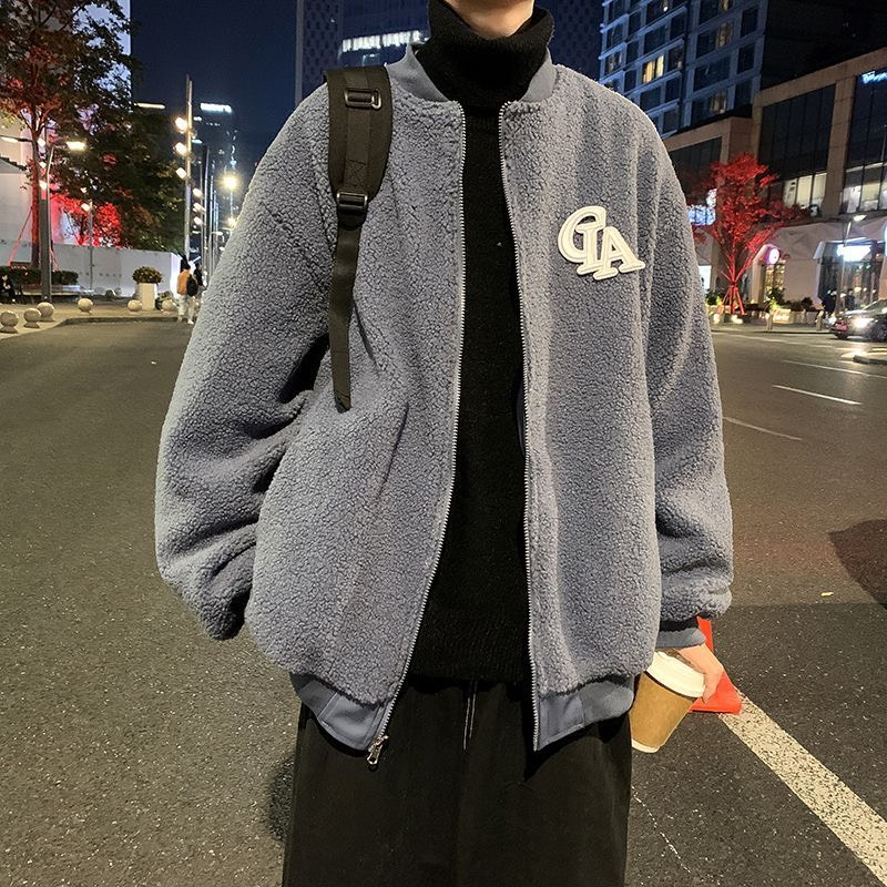 Áo khoác nam bomber 2 mặt chất liệu da và lông cừu thời trang cao cấp