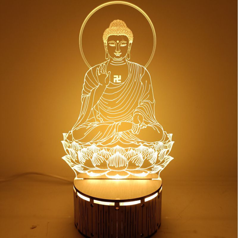 Đèn Led 3D Tượng Phật Cao cấp, thiền- Quan thế âm bô tát, phật dược sư, phật thích ca, địa tạng vương- 🙏Decor Home An🙏