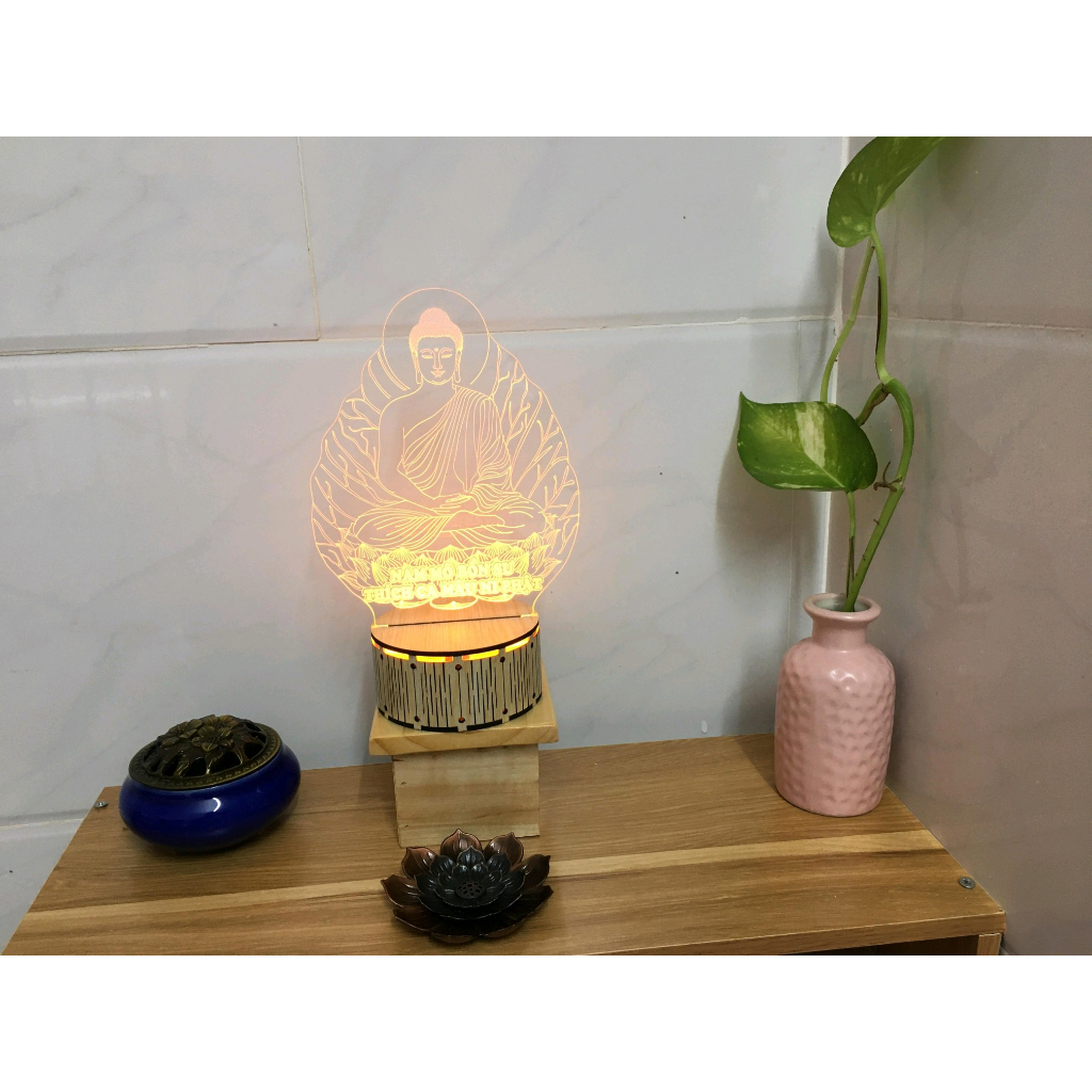 Đèn Led 3D Tượng Phật Cao cấp, thiền- Quan thế âm bô tát, phật dược sư, phật thích ca, địa tạng vương- 🙏Decor Home An🙏