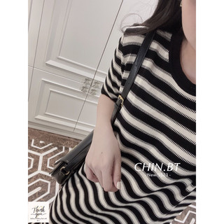 (BT) Váy len kẻ cổ tròn basic hàng tqxk