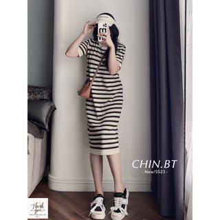 (BT) Váy len kẻ cổ tròn basic hàng tqxk