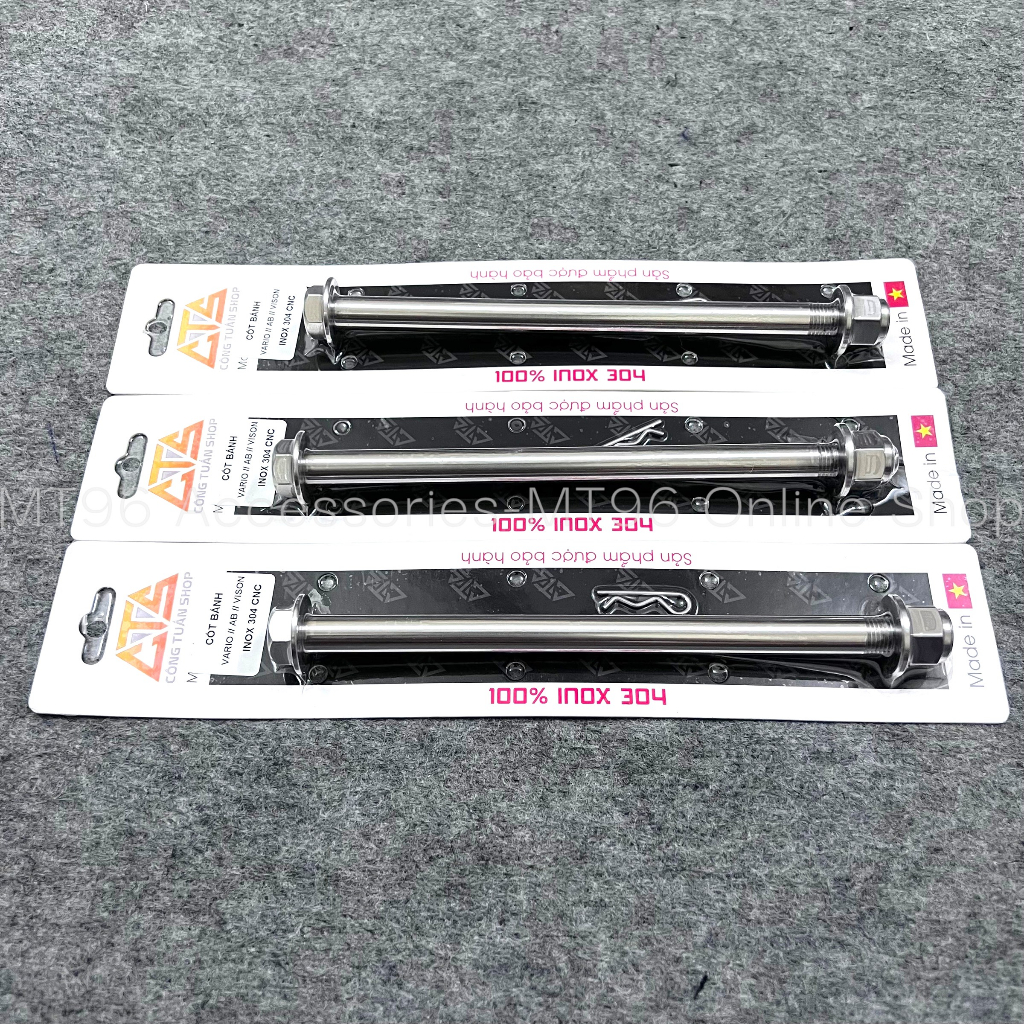 Cốt  Bánh Xe Trước Inox 304 Cnc Nguyên Khối CTS Cho Xe Tay Ga Honda Vario, Click, Vision, Air Blade Các Đời