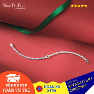 Lắc tay bạc phủ rhodium đính đá cz – lắc tay tennis đính baguette- br-viao111