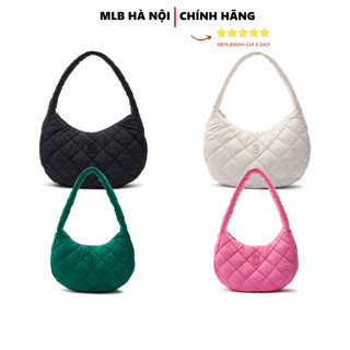 Túi kẹp nách mlb chính hãng quilted hobo bag - túi xách khoác vai mlb nữ chần bông authentic