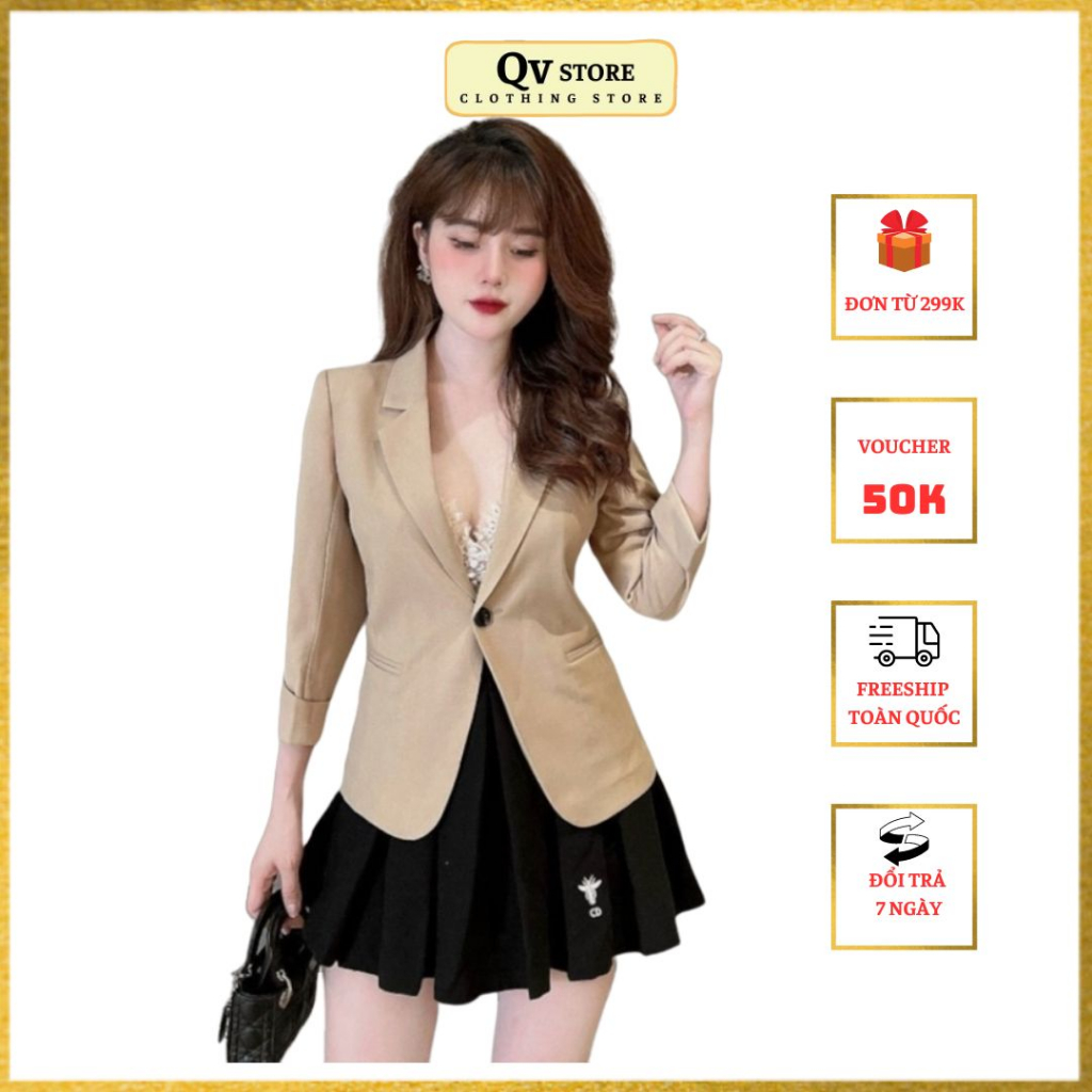 Áo Vest nữ blazer công sở M003 tay lỡ 1 lớp chất liệu vải mềm mịn cao cấp